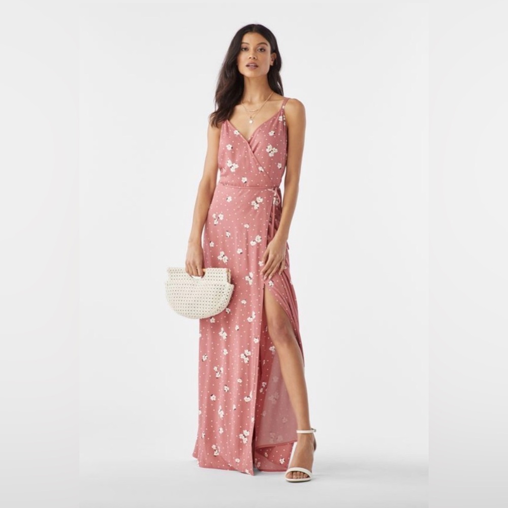 JustFab Wrap Floral Maxi Dress